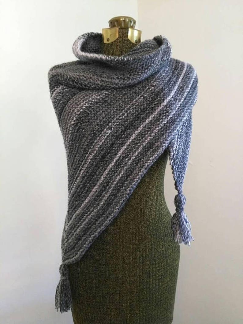 KNITTING PATTERN Easy Triangle Scarf Pattern Shawl Pattern ...