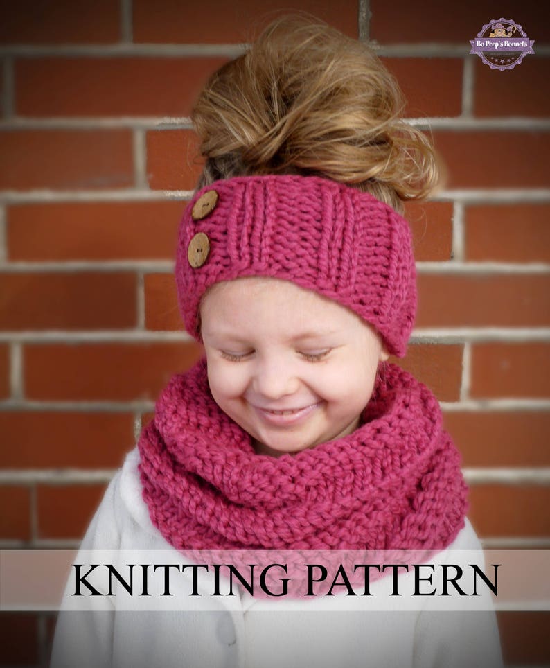 INSTANT DOWNLOAD Knitting PATTERN Spiral Cowl and Headband | Etsy