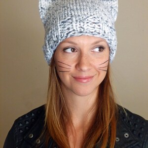 Grey Cat Hat Cat Beanie Cat Ears Hat 30 