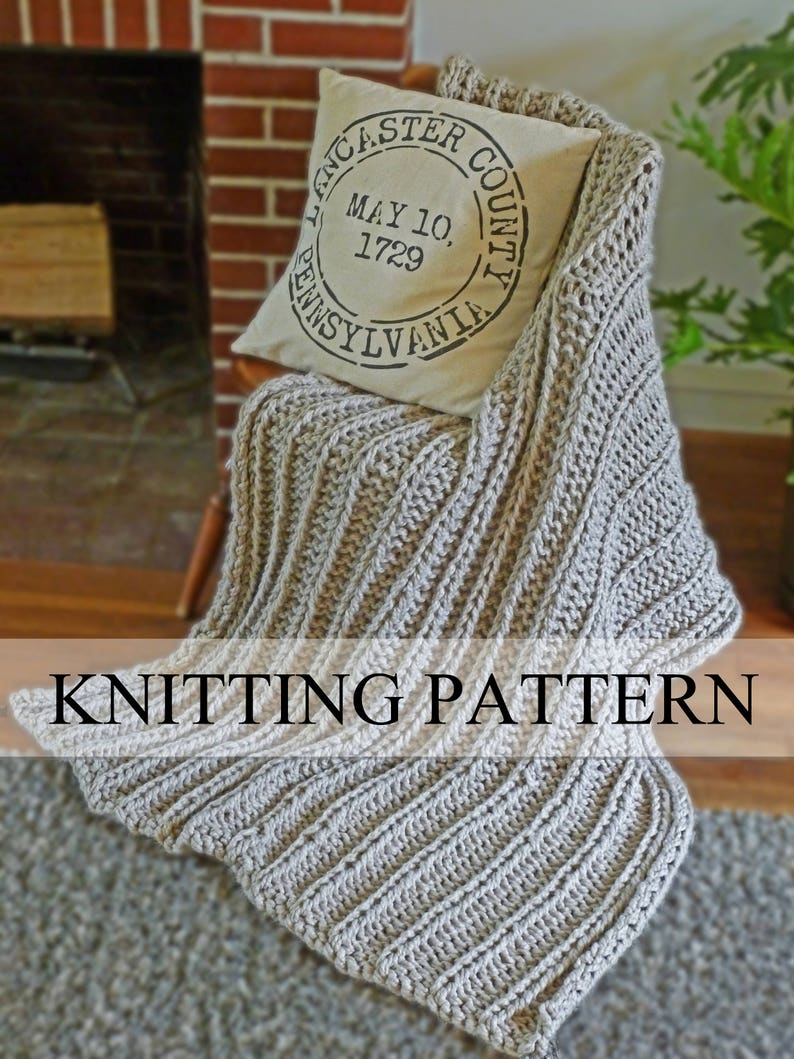 Chunky Blanket KNITTING PATTERN Chunky Knit Throw Pattern Etsy