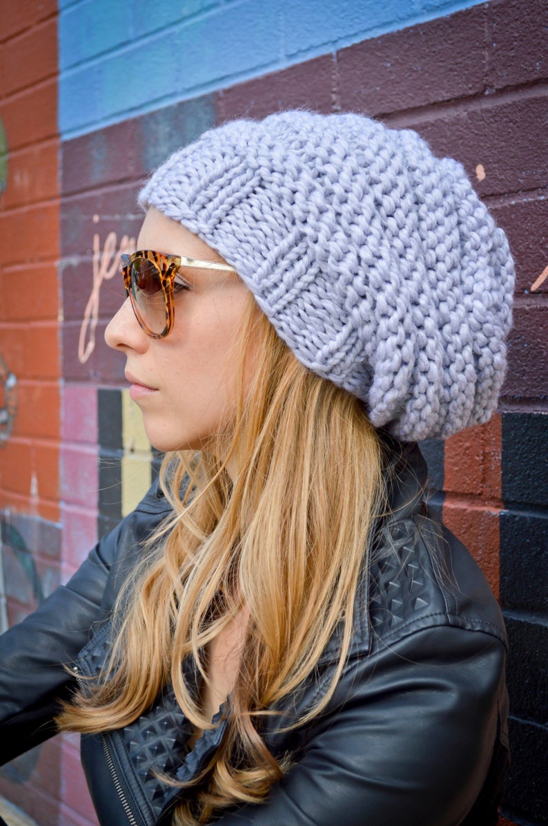 Slouch Beanie CHOOSE COLOR Women's Hand Knit Slouchy Hat Etsy