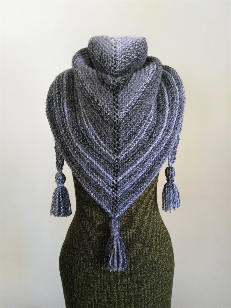 KNITTING PATTERN Easy Triangle Scarf Pattern Shawl Pattern Etsy