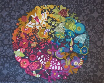 Ex Libris Art Theory Panel in Charcoal by Alison Glass for Andover Fabrics
