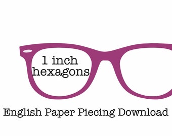 Descarga de plantilla de piezas de papel en inglés Hexágonos Hexies de 1 pulgada