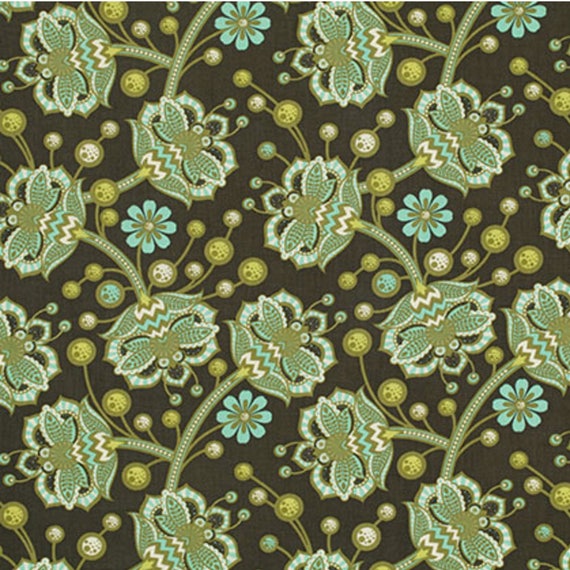 By 1//2 Yard ~ Free Spirit Birds /& Bees Tula Pink Fabric ~ Bees Knees in Forest