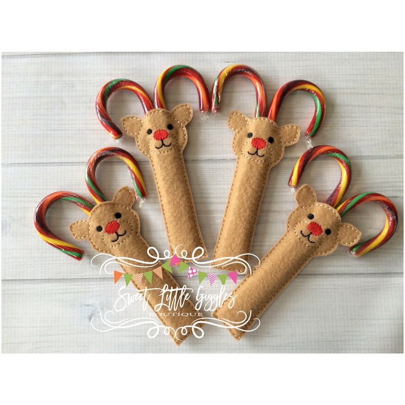 Reindeer Candy Cane Holders Candy Cane Holders Party Favors Etsy