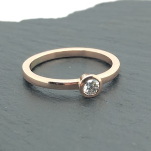 Moissanite & Rose Gold Ring ~ Moissanite Engagement Ring ~ Diamond Alternative Ring