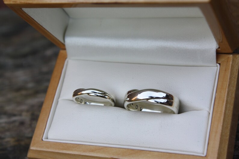 White Gold Infinity cross over matching wedding bands / Commitment rings image 4