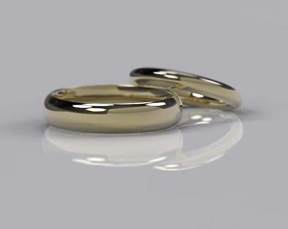 Fedi nuziali tradizionali in oro abbinate 9/18 ct Italia