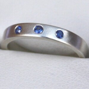 Sapphire & White Good Wedding Ring - September Birthstone