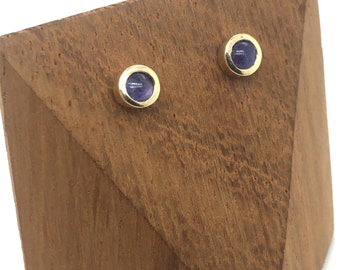Tanzanite Stud Earrings ~ Gold & Silver Stud Earrings ~ December Birthstone ~ Purple Earrings