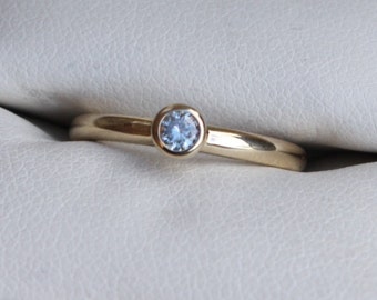 Diamond & Yellow Gold Engagement Ring / Promise Ring