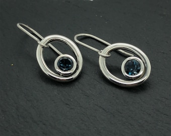 Blue Topaz Earrings ~ Topaz & Silver Drop Earrings ~ November Birthstone Earrings ~ London Blue Topaz Earrings