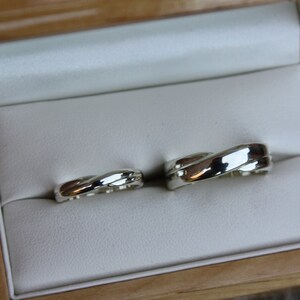 White Gold Infinity cross over matching wedding bands / Commitment rings image 3