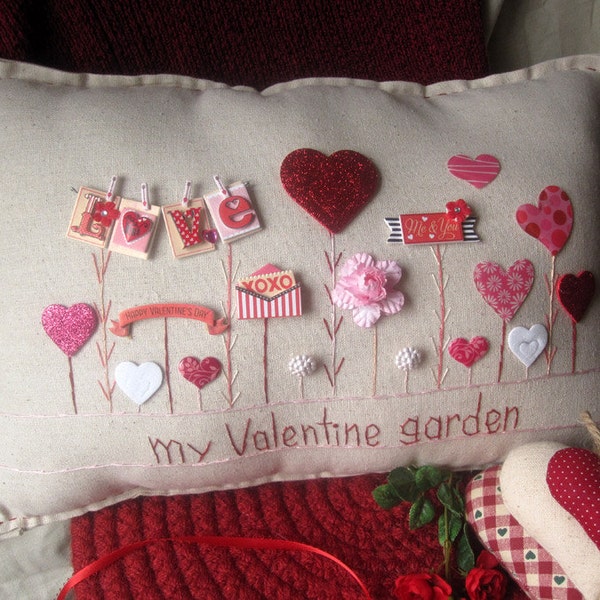 My Valentine Garden Pillow (Cottage Style)