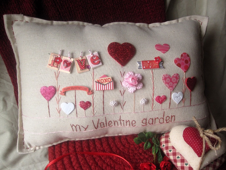 My Valentine Garden Pillow cottage Style Etsy