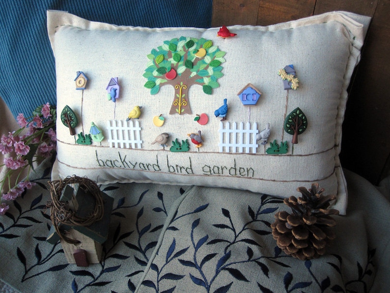PillowCottage Backyard Bird Garden Pillow