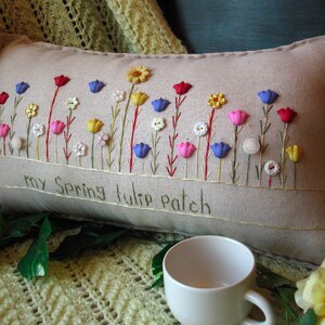 My Spring Tulip Patch Pillow Cottage Style image 1