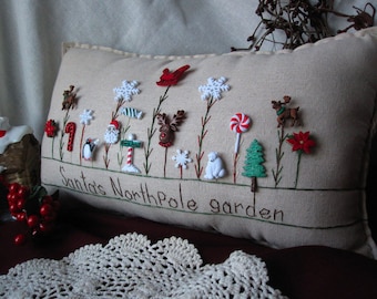 Santa's North Pole Garden Pillow