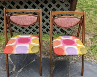 Vintage MCM Stakmore  Folding Chairs -Completely Refurbished/Danish Modern Chairs/Mid Century Chairs
