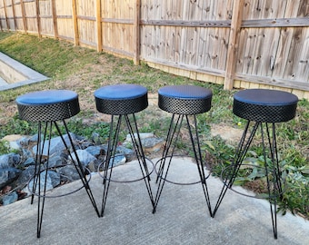 Mid Century Modern/Retro Iron Swivel Bar Stools