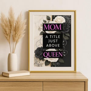 Mom Quote Wall Art, Printable Mother&#39;s Day Gift, Digital Mom Poster, Inspirational Mom Print, Gift for Mom, Home Decor