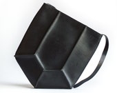 No. 01 — Leather Shoulder Bag — Geometric Leather Bag — Exposed Seams