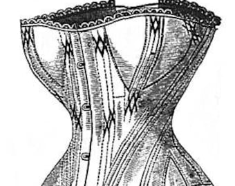 1869 Demi-Bust Corset Pattern — La Mode Illustrée, Journal de la Famille (PDF)