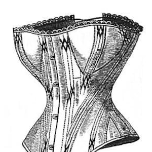 La Mode Illustree, Journal De La Famille, Demi-bust Corset 1869 PATTERN ONLY