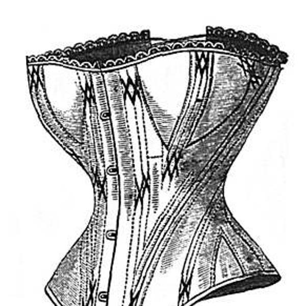 La Mode Illustree, Journal De La Famille, Demi-bust Corset 1869 PATTERN ONLY