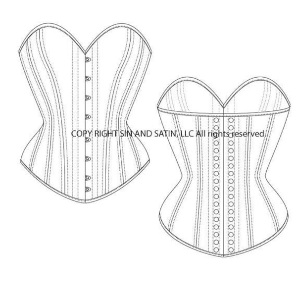 Modello di corsetto overbust vittoriano curvy __ Nessun margine di cucitura incluso, perfetto per corsetteria personalizzata