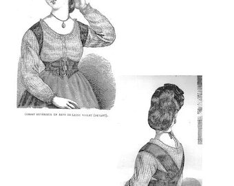 22 inch Exterior Waspie Corset from the La Mode Illustree circa 1872