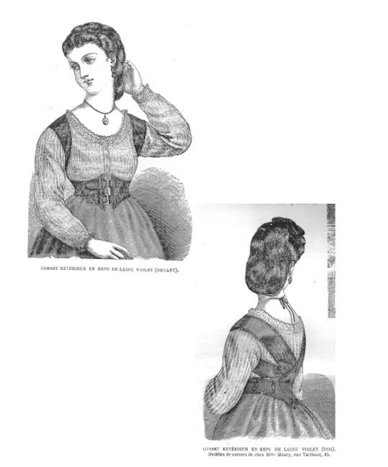 22 inch Exterior Waspie Corset from the La Mode Illustree circa 1872 image 1