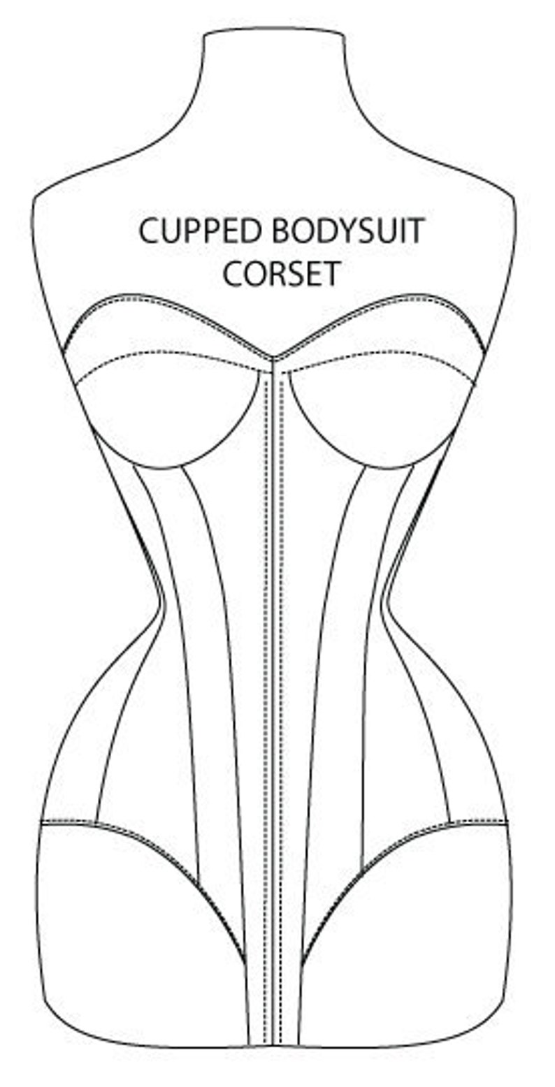 Cupped Overbust Bodysuit Corset Pattern ONLY image 1