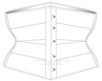 Digital Download: Sin & Satin Accordion Ribbon Corset, size 16"-40" waist PATTERN ONLY