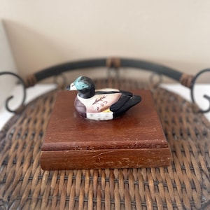 ヴィンテージ レトロ 木製アヒル ジュエリー ボックス