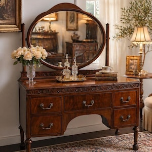 Antique Mahogany Dressing Table Mirror - Etsy