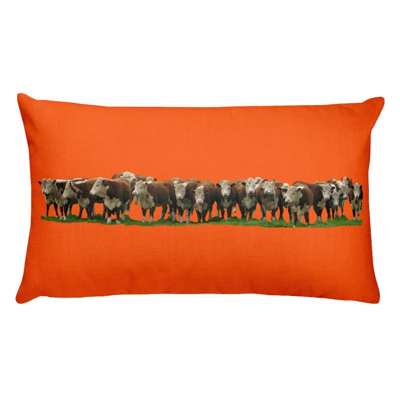 Premium Hereford Cattle Pillow Etsy
