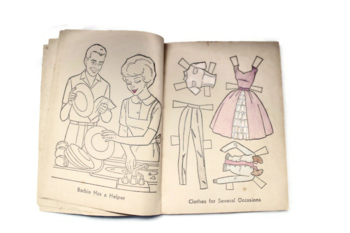 Barbie Coloring Book 1960s Vintage Colouring Book & Paper | Etsy