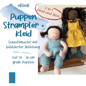 Trousers and dress for dolls – sewing pattern and instructions – doll clothes for 36 cm dolls,