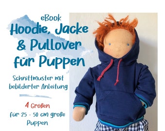 Hoodie, jacket and sweater for dolls, sewing patterns and instructions for doll clothes for 25-50 cm tall dolls