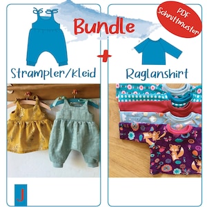 Bundle doll clothes, trousers, dress and shirt for dolls, PDF sewing pattern with instructions