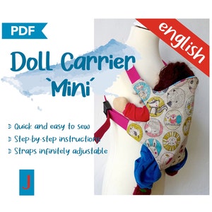 Portamuñecas “Mini”, sencillo portamuñecas y peluches – patrón de costura e instrucciones