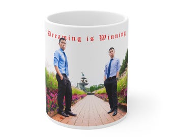 Dreaming Is Winning (Twins) Mug | Motivational Typography Ceramic Mug