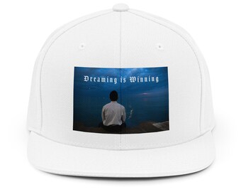 Dreaming is Winning (Lake Photo) Snapback Hat | Motivational Embroidered Cap