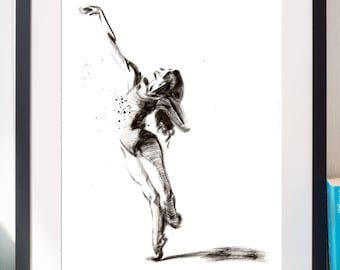 Dancing girl, erotic art, ink drawing, ORIGINAL artwork, one of a kind