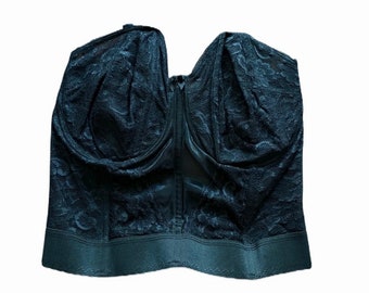black lace bustier crop top