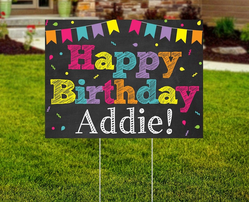 Birthday Yard Sign Outdoor Sign Happy Birthday Yard Sign Etsy