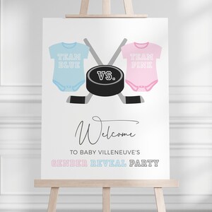 Ice Hockey Gender Reveal Party Invitation - Team Blue Team Pink - Baby Gender Reveal - Digital or Printable - Edit Yourself - DIY image 9
