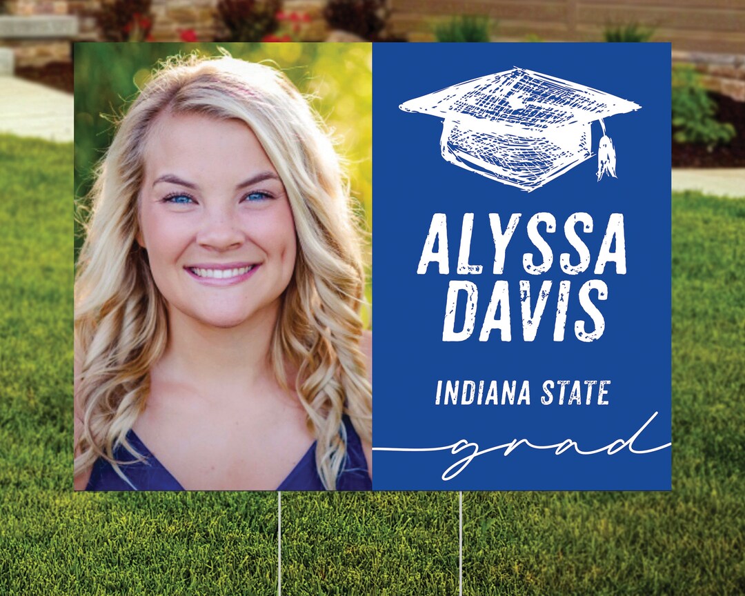 Graduation Yard Sign With Photo Outdoor Sign Senior Yard Etsy